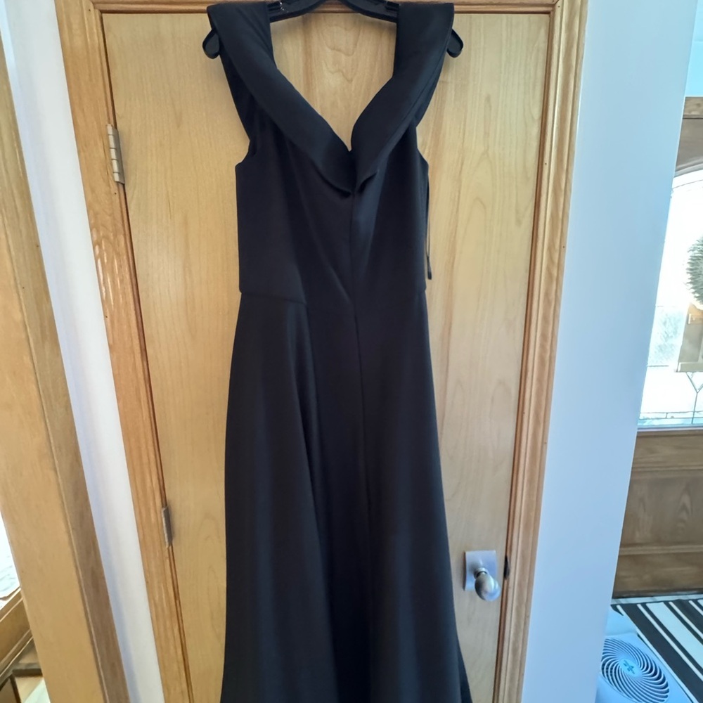 La Femme off the shoulder Black Gown